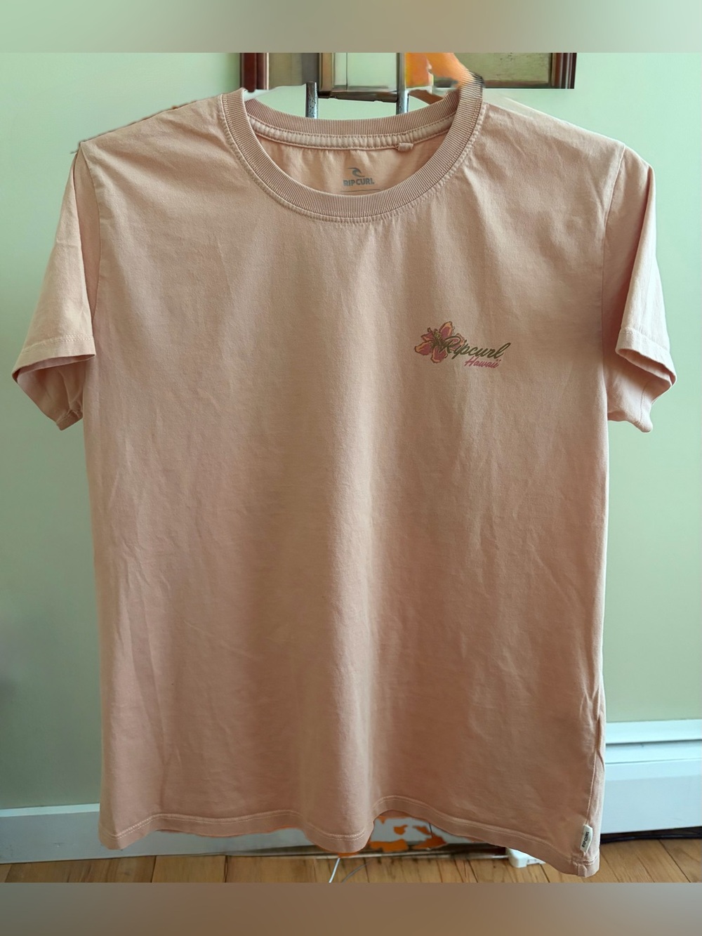 Rip Curl Hawaii Peach Floral Logo Crew Tee